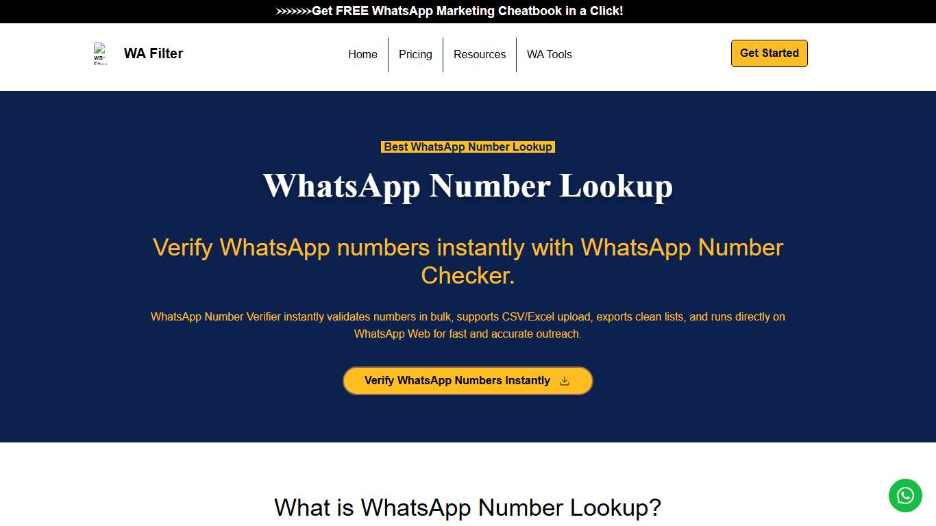 WhatsApp Number Lookup | WA Filter
